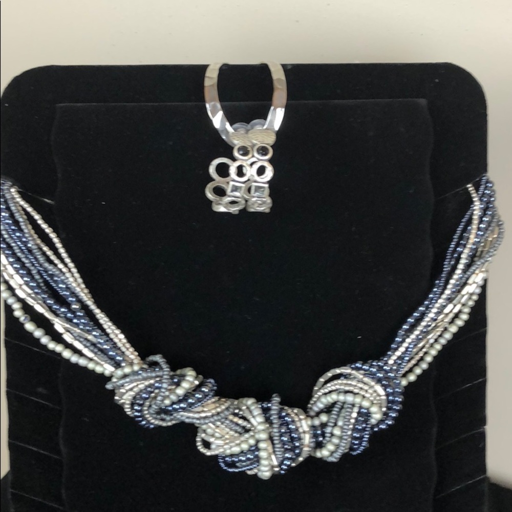 Jewelry Set Blue Silver